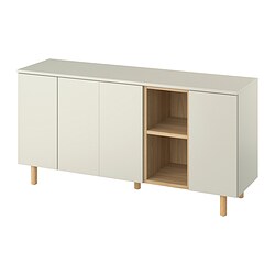 LEDAMOT - Kabinet, abu-abu muda-krem, 150x42x75 cm