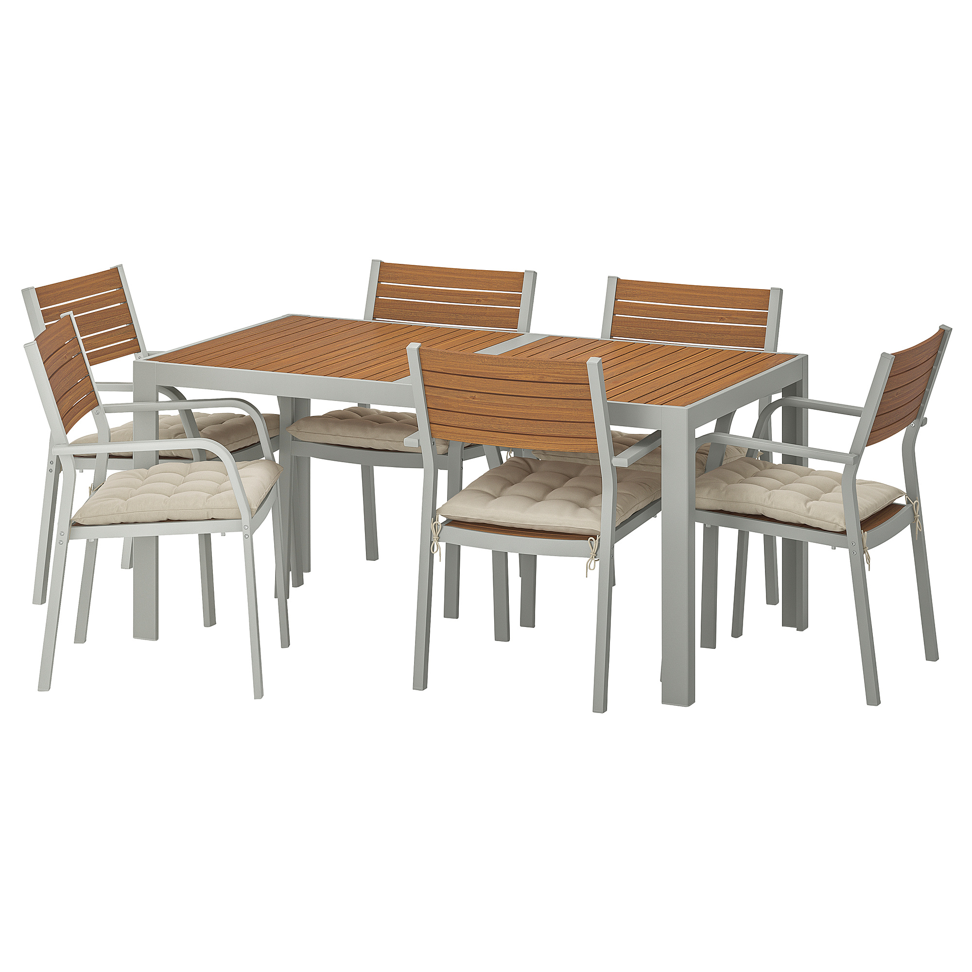 Sjlland Table 6 Chairs W Armrests