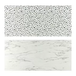 LYSEKIL - Panel dinding, dua sisi efek marmer putih/efek terrazo, 119.6x55 cm