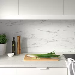 LYSEKIL - Panel dinding, dua sisi efek marmer putih/efek terrazo, 119.6x55 cm