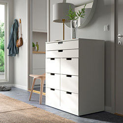 NORDLI - Lemari 8 laci, putih, 80x99 cm
