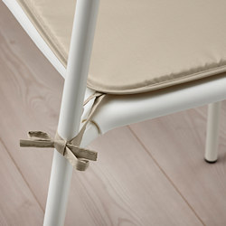 BRÄMÖN - Chair pad, grey-beige in/outdoor, 34x34x1.0 cm