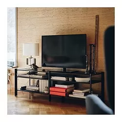 JÄTTESTA - Meja TV, hitam, 160x40x49 cm