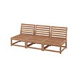 NÄMMARÖ - 3-seat modular sofa, outdoor, light brown stained