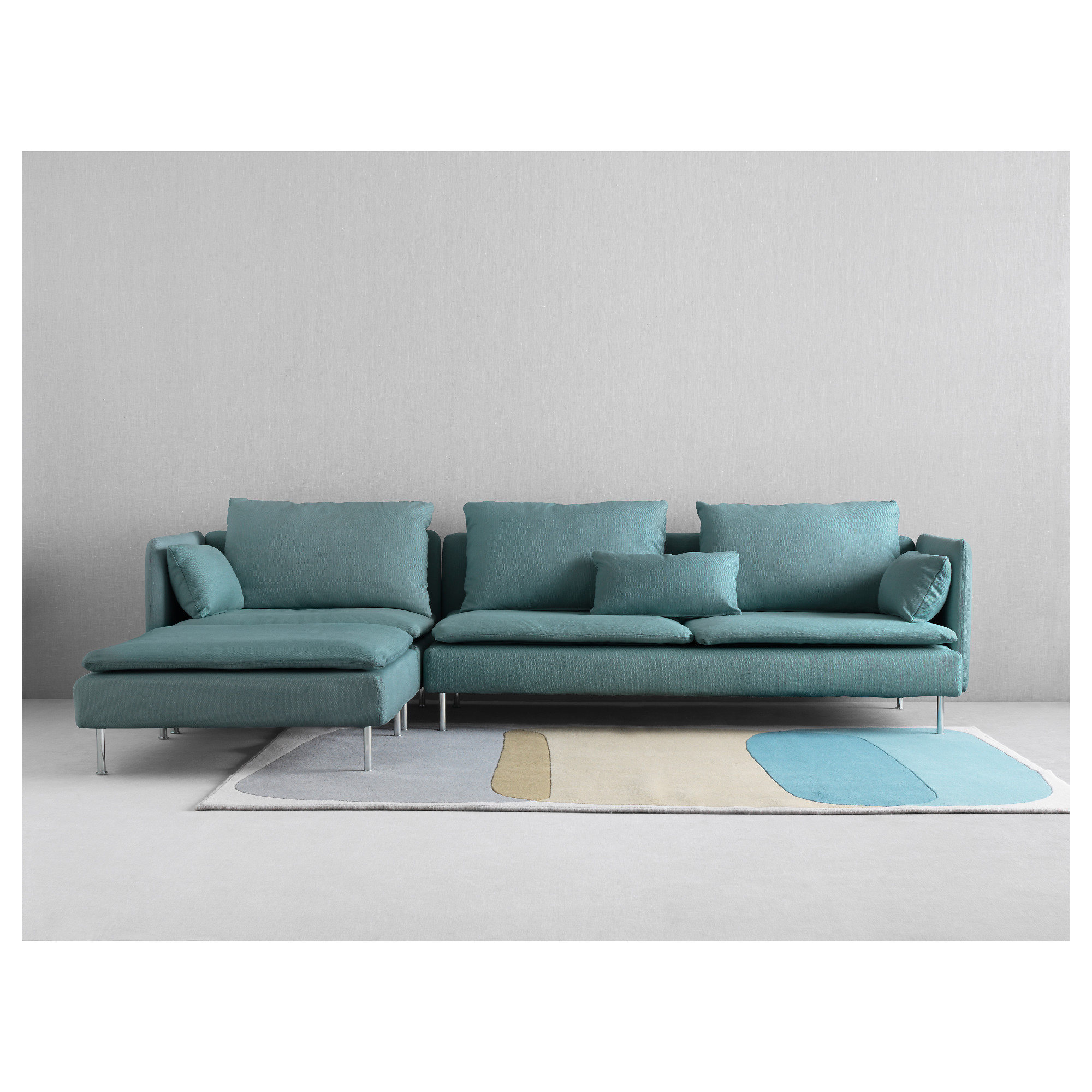 Soderhamn 4 Seat Sofa With Chaise Longue Finnsta Turquoise Ikea Indonesia