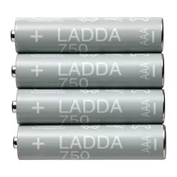 LADDA - Baterai yang dapat diisi ulang, HR03 AAA 1.2V, 750mAh