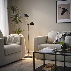 FOLKBÅT - Lampu lantai dengan 2 titik, hitam