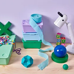 GLIS - Box with lid, green lilac/blue, 17x10 cm
