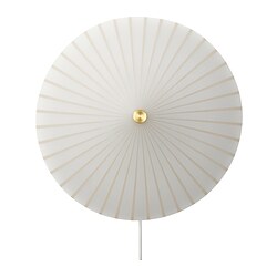 RORKULT - Wall lamp, stripe pattern/white glass, 35 cm