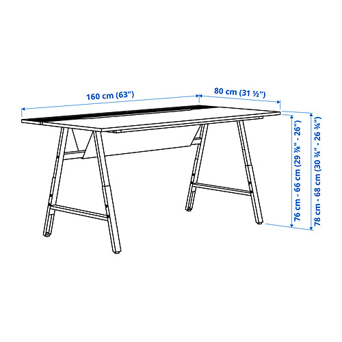 UTESPELARE gaming desk, black, 160x80 cm | IKEA Indonesia