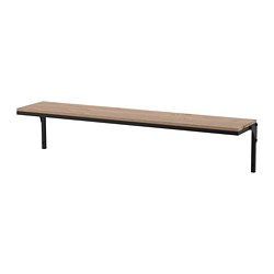 FJÄLLBO - Wall shelf, black, 101x20 cm