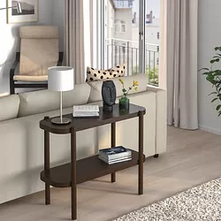 LISTERBY - Meja konsol, cokelat tua veneer kayu beech, 92x38x71 cm
