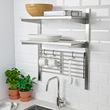 KUNGSFORS - Suspension rail with shelf/wll grid, stainless steel