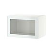 BESTÅ - Kombinasi kabinet dpasang di dnding, putih Glassvik/putih/hijau muda kaca bening, 60x42x38 cm