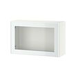 BESTÅ - Wall-mounted cabinet combination, white Glassvik/white/light green clear glass, 60x22x38 cm