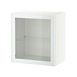 BESTÅ - Wall-mounted cabinet combination, white light green/Glassvik clear glass, 60x42x64 cm