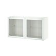 BESTÅ - Kombinasi kabinet dpasang di dnding, putih Glassvik/putih/hijau muda kaca bening, 120x42x64 cm