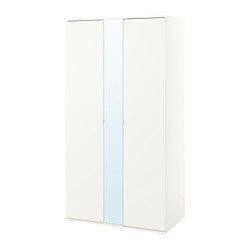 VIHALS - Lemari pakaian 2 pintu, putih, 105x57x200 cm