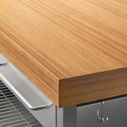 RIMFORSA - Work bench, stainless steel/bamboo, 120x63.5x92 cm