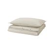 SOLFIBBLA - Duvet cover and pillowcase, white beige/stripe, 150x200/50x80 cm
