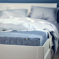 VADSÖ - Sprung mattress, extra firm/light blue, 90x200 cm