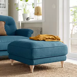 ESSEBODA - Bangku kaki, Tallmyra/biru kayu birch