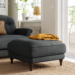 ESSEBODA - Footstool, Knäbäck anthracite/brown