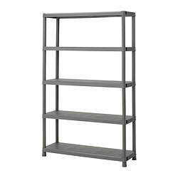 RUNMARÖ - Shelving unit, dark grey indoor /outdoor, 120x40x188 cm