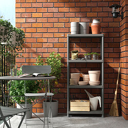 RUNMARÖ - Shelving unit, dark grey indoor /outdoor, 60x30x133 cm