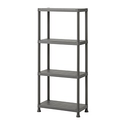 RUNMARÖ - Shelving unit, dark grey indoor /outdoor, 60x30x133 cm