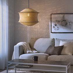 HEMMA/BLÅSTÅNG - Lampu gantung, krem/hitam, 45 cm
