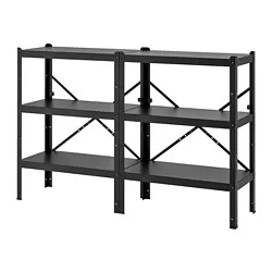 BROR - Unit rak, hitam, 170x40x110 cm
