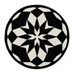 ENERGISYSTEM - Karpet, bulu tipis, putih/hitam/membulat, 130 cm
