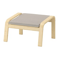 POÄNG - Bangku kaki, veneer kayu birch/Knisa krem muda