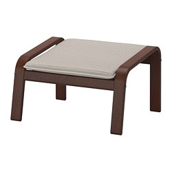 POÄNG - Bangku kaki, cokelat/Knisa krem muda