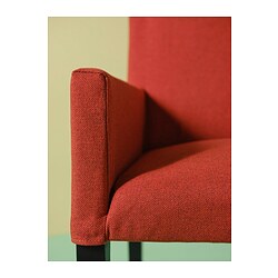 MÅRENÄS - Chair with armrests, black/Gunnared red-brown