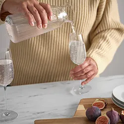 VARDAGEN - Karafe, kaca bening/berpola, 1.0 l
