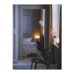 DEJSA - Lampu meja, krem/putih opal kaca, 28 cm