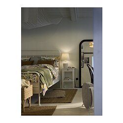 BLIDVÄDER - Lampu meja, putih pudar keramik/krem, 50 cm