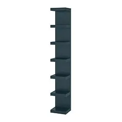 LACK - Unit rak dinding, hitam-biru, 30x190 cm