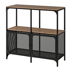 FJÄLLBO - Shelving unit, black, 100x95 cm
