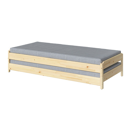 UTÅKER stackable bed with 2 mattresses