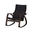 POÄNG - Rocking-chair, brown/Knisa black