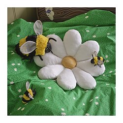 SKOGSDUVA - Boneka, lebah mini/hitam kuning, 8 cm