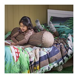 SKOGSDUVA - Bantal kursi, berbentuk silinder/cokelat, 80 cm
