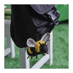 SKOGSDUVA - Boneka, lebah mini/hitam kuning, 8 cm