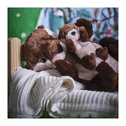 SKOGSDUVA - Boneka, set isi 2, Berang-berang dengan bayi/cokelat krem, 45 cm