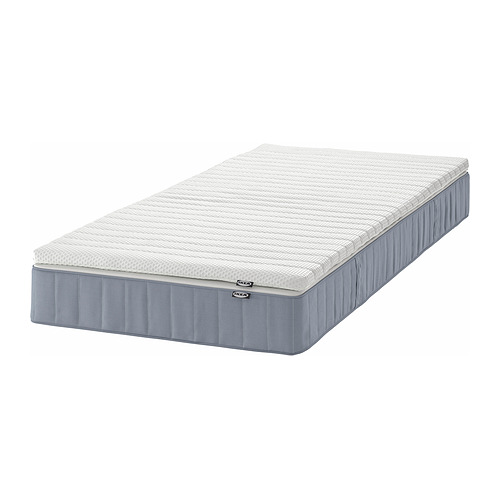 VESTERÖY mattress and mattress pad, firm light blue/Nisseholm