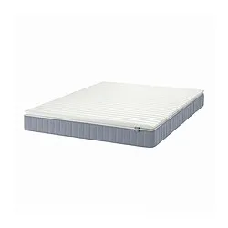 VESTERÖY - Mattress and mattress pad, extra firm light blue/Näsfjället white, 180x200 cm
