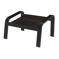 POÄNG - Footstool frame, black-brown